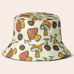 Floral Mushroom Print Bucket Hat